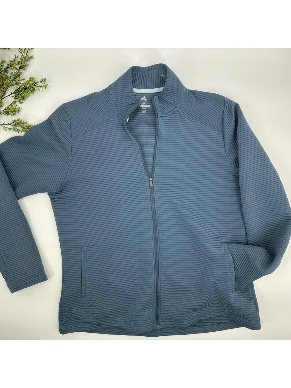 Adidas Golf Blue Zip Up Ribbed Jacket Women's Size Xl